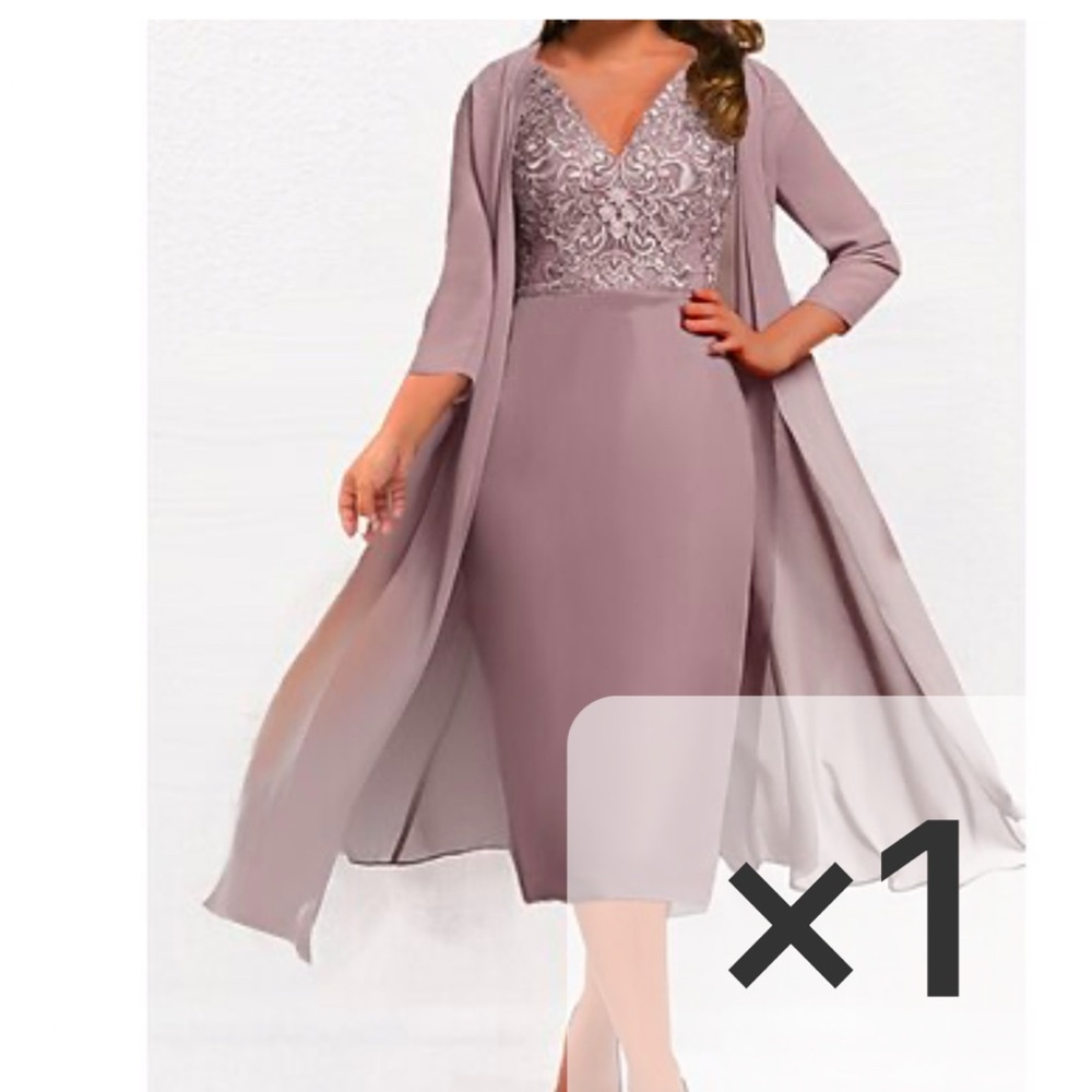 Pink Long Sleeve Sheath Dress with Sequin V Neck for Wedding Guest